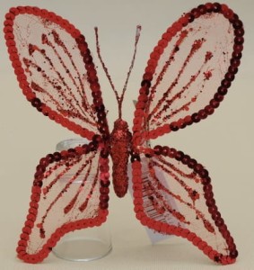 Motyl czerwony brokat