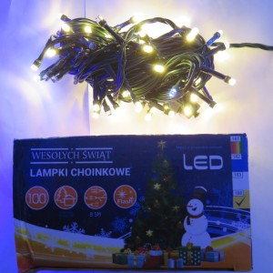 Lampki choinkowe 100 x LED Flash, multicolor + flash zimny biały 8,5m