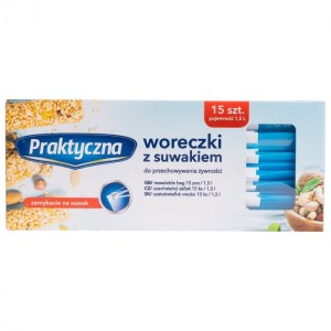 Woreczki z suwakiem 1,5L 15 szt. Praktyczna