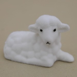 Baranek biały flock 6x9 cm