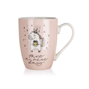 Kubek ceramiczny Unicorn różowy 340 ml