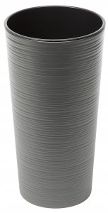 Doniczka LILIA 250 dłuto - grafit metalik + wkład