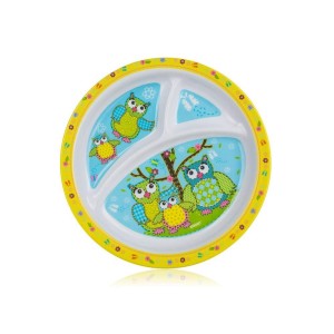 Talerz melaminowy dzielony SOWY 21 cm