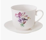 Filiżanka porcelanowa ze spodkiem 450ml GARDEN bratek