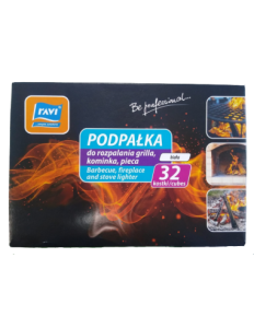 Podpałka do rozpalania grilla, kominka, pieca BIAŁA, 32 sztuki