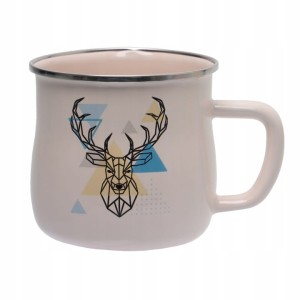 Kubek Emalia metal 550 ml grafika Jeleń