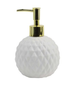 Dozownik mydła z pompką, biało-złoty, Lavado