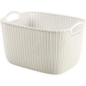 Koszyk  KNIT 19L, kremowy, 23x40x30 cm