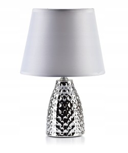 Lampa stołowa Mondex Leti E14 srebrna 31,5 cm