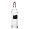Butelka szklana kwadratowa z klipsem i etykietą 1000ml Swing