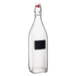 Butelka szklana kwadratowa z klipsem i etykietą 1000ml Swing