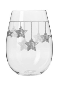 Szklanki Star 500 ml 6 sztuk Krosno wiszące srebrne gwiazdki