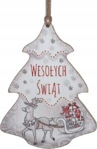 Tabliczka drewniana - Wesołych Świąt - choinka