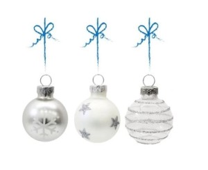 Bombki szklane Decoris 3 cm 9 szt. srebrne