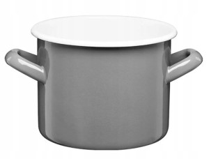 Garnek emaliowany 6L prosty 22cm Galicja szary
