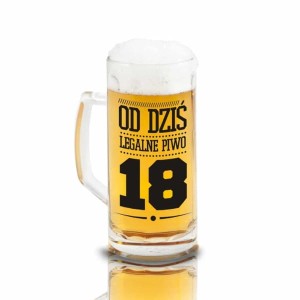 Kufel do piwa “Od dziś legalne piwo – 18”, 500 ml