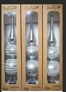 Szpic choinkowy 25 cm srebrny