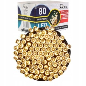 Lampki 80 led timer na baterie ciepły biały
