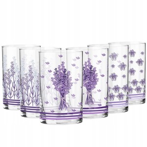 Szklanki LAVENDER Krosno Lawenda 6x 250ml