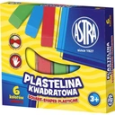 PLASTELINA ASTRA 6 KOLORÓW KWADRATOWA