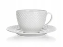 BANQUET FILIŻANKA ZE SPODKIEM 220 ML DIAMOND LINE CERAMICZNA BIAŁA 