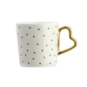 Kubek porcelanowy złoty uchwyt Amore 400 ml kropki