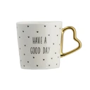 KUBEK AMORE AMBITION 400ml PORCELANA WALENTYKI ZŁOTO BIAŁY