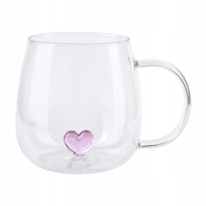 Kubek Mondex szkło 400 ml SERCE