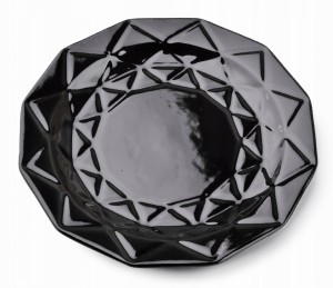 Talerz porcelanowy obiadowy płytki 24cm Adel black