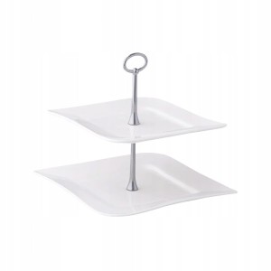 Patera porcelanowa dwupoziomowa 24,5x24,5cm Fala
