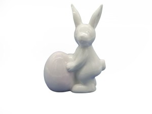 Zając ceramiczny z jajkiem 16 cm