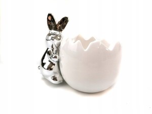 Figurka wielkanocna ceramika zając 11 cm