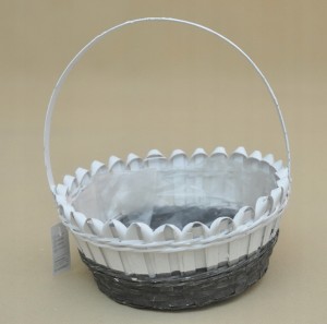 Koszyk Wiklina Biało-szary H 10/27x21 cm