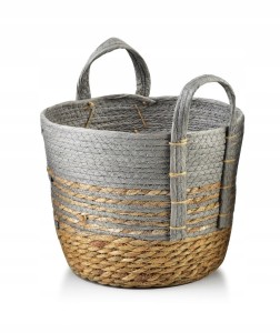 Kosz boho Bali z trawy morskiej z uszami h=23cm