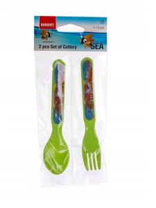 Sztućce dla dzieci widelec+łyżka SEA 13 cm