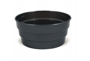 Okrągła misa plastikowa do stroików na cmentarz fi 19cm x 8,5cm grafit