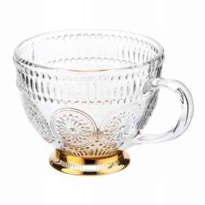 Filiżanka do kawy herbaty na złotej nóżce szklanka Altom Design Daisy 430ml