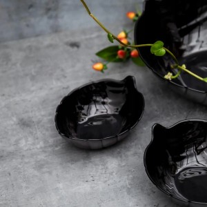 Miseczka salaterka Liść szklana czarna Altom Design Nocturn 14 cm 200 ml