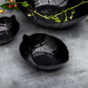 Salaterka szklana Liść miseczka czarna Altom Design Nocturn 17,5 cm 330 ml