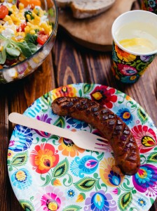 TALERZYKI PAPIEROWE FOLK - 23cm ZESTAW 6szt. - ŁOWICKIE BIAŁE