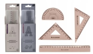 ZESTAW GEOMETRYCZNY LINIJKA 20CM ACADEMY INTERDRUK
