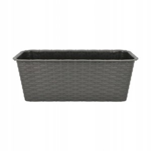 SKRZYNKA BALKONOWA DONICZKA 40CM GRAFIT RATTAN