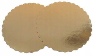 Podkładka pod tort 30cm karbowana złota 2szt