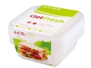 KOMPLET 4 POJEMNIKÓW DO ŻYWNOŚCI 750ML