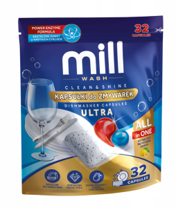 Kapsułki Mill do zmywarek CLEAN&SHINE Ultra 32szt