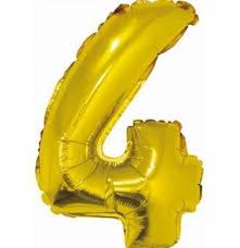 Balon foliowy Ravi cyfra 4 złota 82 cm