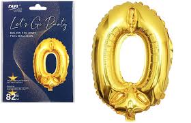 BALON FOLIOWY CYFRA 0 URODZINY 82CM