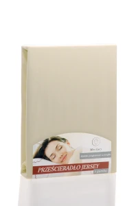 PRZESCIERADŁO BAWEŁNIANE JERSEY Z GUMKA 160X200CM ECRU