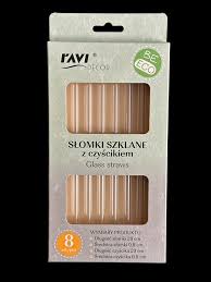 Słomki rurki szklane wielorazowe proste 20 CM RAVI