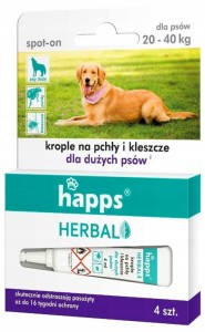 Krople na pasożyty Happs Herbal przeciw pchłom i kleszczom 16 ml